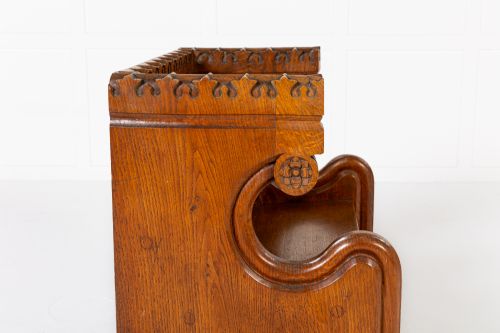19TH CENTURY ENGLISH GOTHIC OAK HALL SEAT - ADDITIONAL PHOTO 4