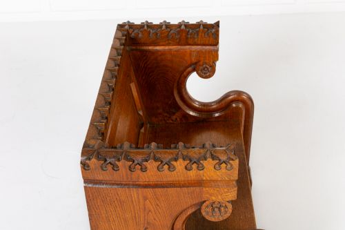 19TH CENTURY ENGLISH GOTHIC OAK HALL SEAT - ADDITIONAL PHOTO 5