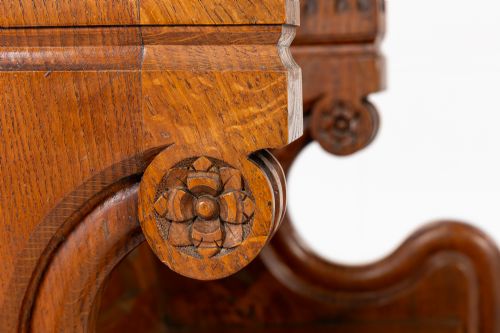 19TH CENTURY ENGLISH GOTHIC OAK HALL SEAT - ADDITIONAL PHOTO 7
