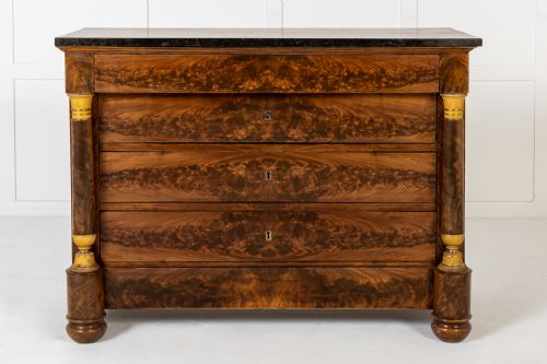 PAIR OF 19TH CENTURY FRENCH EMPIRE PERIOD MAHOGANY COMMODES - ADDITIONAL PHOTO 2