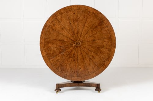 19th century english burr elm centre table - CATEGORY: ANTIQUE TABLES - DATED 19TH CENTURY