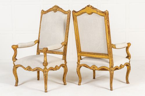 PAIR OF FRENCH RGENCE STYLE GILTWOOD ARMCHAIRS C1900 - ADDITIONAL PHOTO 2