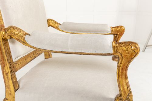 PAIR OF FRENCH RGENCE STYLE GILTWOOD ARMCHAIRS C1900 - ADDITIONAL PHOTO 6