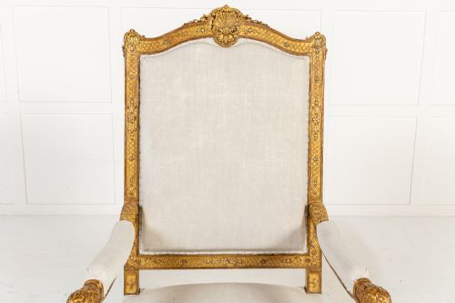 PAIR OF FRENCH RGENCE STYLE GILTWOOD ARMCHAIRS C1900 - ADDITIONAL PHOTO 9