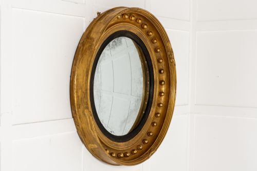A VERY LARGE 19TH CENTURY ENGLISH REGENCY CONVEX MIRROR - ADDITIONAL PHOTO 1