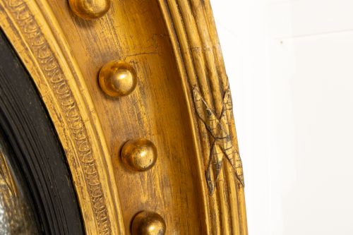 A VERY LARGE 19TH CENTURY ENGLISH REGENCY CONVEX MIRROR - ADDITIONAL PHOTO 2