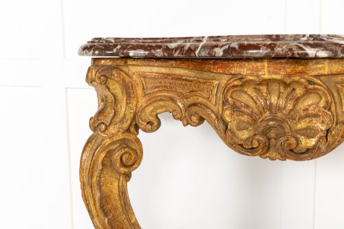 SMALL 18TH CENTURY GILTWOOD CONSOLE TABLE - ADDITIONAL PHOTO 6