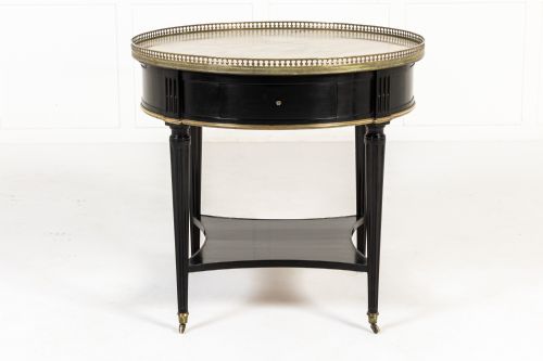 FRENCH EBONISED GURIDON WITH MARBLE TOP TABLE C1910