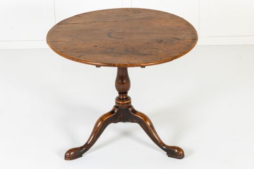 LARGE SCALE 18TH CENTURY ENGLISH ELM TRIPOD TABLE - ADDITIONAL PHOTO 3