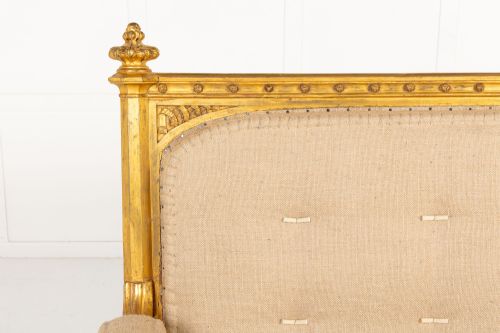 LARGE 19TH CENTURY ENGLISH GILTWOOD COUNTRY HOUSE SOFA - ADDITIONAL PHOTO 1