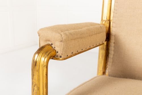 LARGE 19TH CENTURY ENGLISH GILTWOOD COUNTRY HOUSE SOFA - ADDITIONAL PHOTO 3