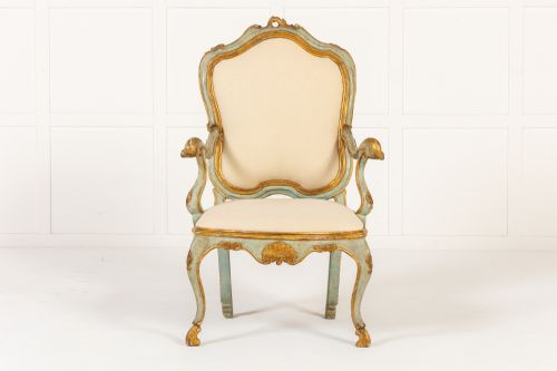 PAIR OF 18TH CENTURY ITALIAN PAINTED CHAIRS - ADDITIONAL PHOTO 1