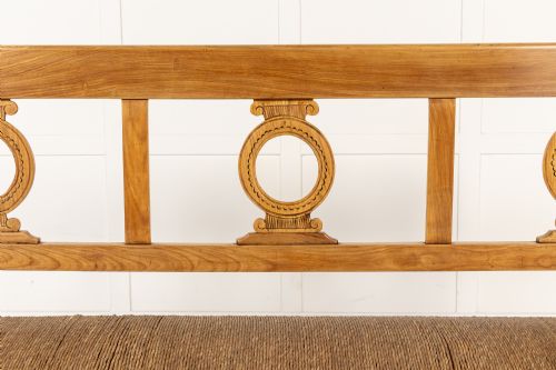 19TH CENTURY ITALIAN CHERRYWOOD RUSH SEAT BENCH - ADDITIONAL PHOTO 1