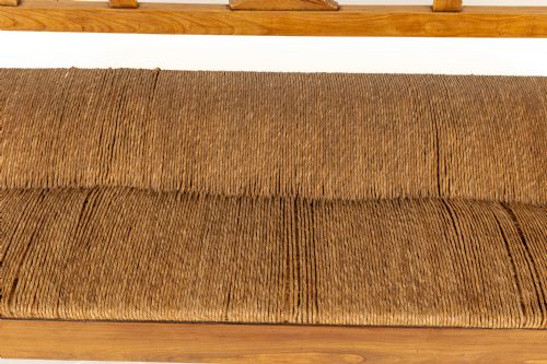 19TH CENTURY ITALIAN CHERRYWOOD RUSH SEAT BENCH - ADDITIONAL PHOTO 3