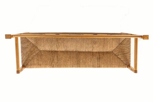19TH CENTURY ITALIAN CHERRYWOOD RUSH SEAT BENCH - ADDITIONAL PHOTO 4