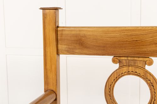 19TH CENTURY ITALIAN CHERRYWOOD RUSH SEAT BENCH - ADDITIONAL PHOTO 5