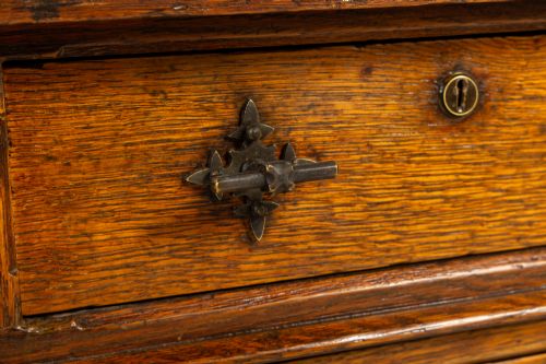 LARGE 19TH CENTURY ENGLISH OAK PARTNERS DESK - ADDITIONAL PHOTO 4