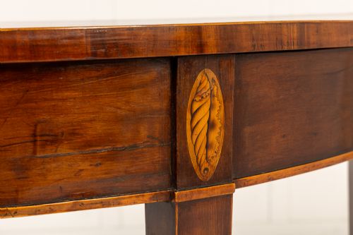 18TH CENTURY ENGLISH YEW DEMI LUNE SIDE TABLE - ADDITIONAL PHOTO 1