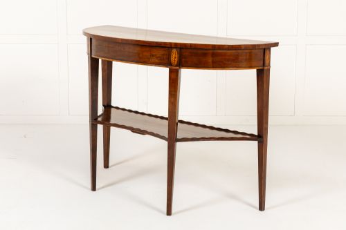 18TH CENTURY ENGLISH YEW DEMI LUNE SIDE TABLE - ADDITIONAL PHOTO 3