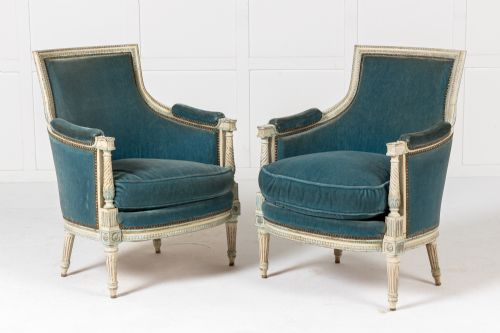 pair of 19th century french painted armchairs - CATEGORY: ANTIQUE CHAIRS - DATED 19TH CENTURY