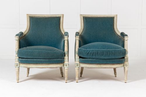 PAIR OF 19TH CENTURY FRENCH PAINTED ARMCHAIRS - ADDITIONAL PHOTO 4
