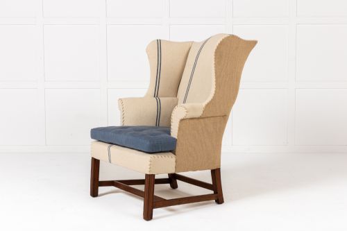 19th century english wing chair - CATEGORY: ANTIQUE CHAIRS - DATED 19TH CENTURY