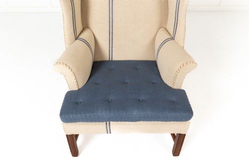 19TH CENTURY ENGLISH WING CHAIR - ADDITIONAL PHOTO 3