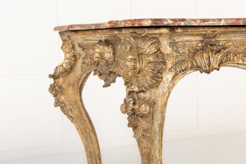 18TH CENTURY ITALIAN SILVER GILT CONSOLE TABLE - ADDITIONAL PHOTO 4