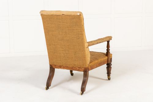 PAIR OF 19TH CENTURY ENGLISH FAUX ROSEWOOD LIBRARY ARMCHAIRS - ADDITIONAL PHOTO 7