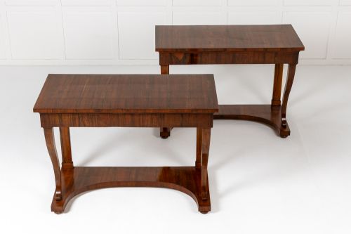 pair of 19th century italian walnut console tables - CATEGORY: ANTIQUE TABLES - DATED 19TH CENTURY