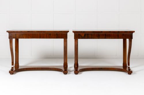 PAIR OF 19TH CENTURY ITALIAN WALNUT CONSOLE TABLES - ADDITIONAL PHOTO 2