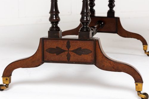 19TH CENTURY ENGLISH REGENCY AMBOYNA LIBRARY TABLE - ADDITIONAL PHOTO 4