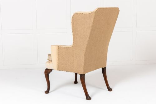 18TH CENTURY ENGLISH WALNUT WING CHAIR C1720 - ADDITIONAL PHOTO 7