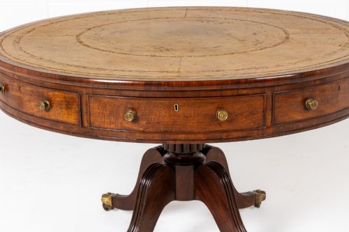 LARGE 19TH CENTURY ENGLISH REGENCY MAHOGANY DRUM TABLE - ADDITIONAL PHOTO 2