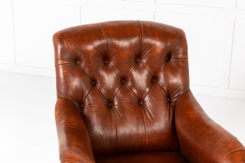 PAIR OF 19TH CENTURY ENGLISH HOWARD STYLE WALNUT ARMCHAIRS - ADDITIONAL PHOTO 4