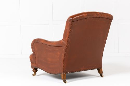 PAIR OF 19TH CENTURY ENGLISH HOWARD STYLE WALNUT ARMCHAIRS - ADDITIONAL PHOTO 6