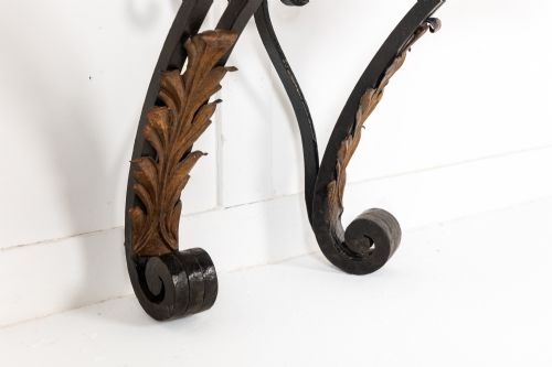 LARGE 19TH CENTURY FRENCH WROUGHT IRON CONSOLE - ADDITIONAL PHOTO 1