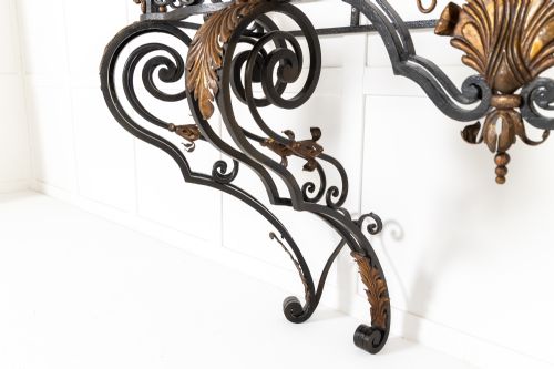 LARGE 19TH CENTURY FRENCH WROUGHT IRON CONSOLE - ADDITIONAL PHOTO 4