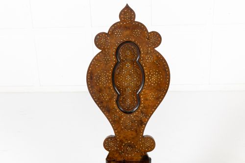 PAIR OF 19TH CENTURY ITALIAN WALNUT HALL CHAIRS - ADDITIONAL PHOTO 6