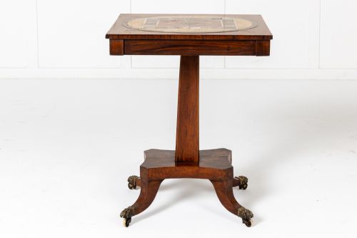 19TH CENTURY ENGLISH REGENCY ROSEWOOD SPECIMEN MARBLE TABLE - ADDITIONAL PHOTO 4