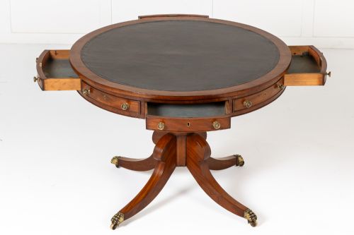 19TH CENTURY ENGLISH REGENCY MAHOGANY DRUM TABLE - ADDITIONAL PHOTO 6