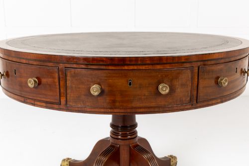 19TH CENTURY ENGLISH REGENCY MAHOGANY DRUM TABLE - ADDITIONAL PHOTO 3