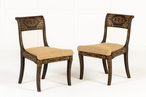 PAIR OF 19TH CENTURY ENGLISH REGENCY GILT DECORATED CHAIRS - ADDITIONAL PHOTO 2