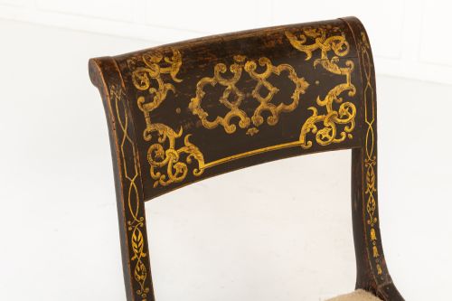 PAIR OF 19TH CENTURY ENGLISH REGENCY GILT DECORATED CHAIRS - ADDITIONAL PHOTO 4