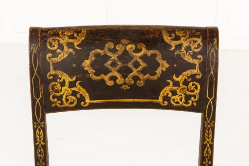 PAIR OF 19TH CENTURY ENGLISH REGENCY GILT DECORATED CHAIRS - ADDITIONAL PHOTO 6