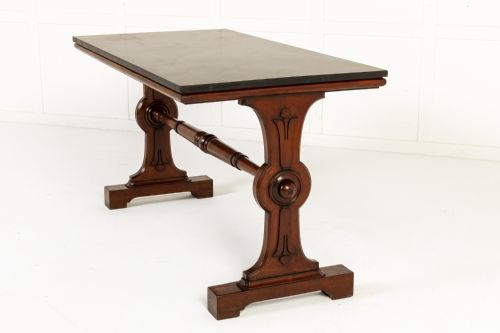 LARGE 19TH CENTURY ENGLISH MAHOGANY LIBRARY TABLE - ADDITIONAL PHOTO 2