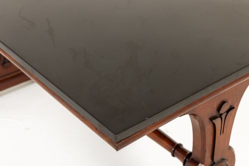 LARGE 19TH CENTURY ENGLISH MAHOGANY LIBRARY TABLE - ADDITIONAL PHOTO 5