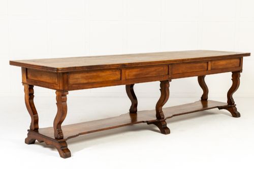 LARGE 19TH CENTURY ITALIAN WALNUT DRAPERS TABLE - ADDITIONAL PHOTO 2