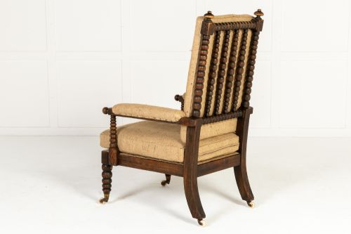 LARGE 19TH CENTURY ENGLISH BOBBIN CHAIR - ADDITIONAL PHOTO 1