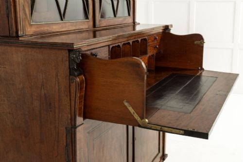 GRAND SCALE 19TH CENTURY ENGLISH REGENCY MAHOGANY SECRETAIRE BOOKCASE - ADDITIONAL PHOTO 10